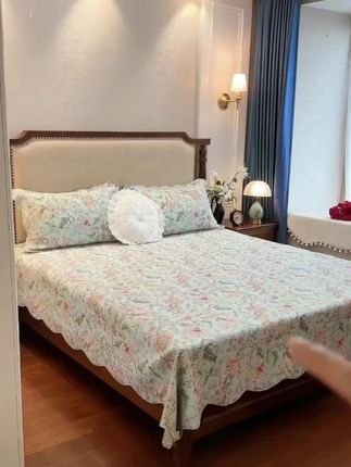 #床盖 全棉大花卉床盖三件套四季通用款床上铺盖加厚床单#家居好物 #高端大气 #品质好物 #太喜欢了