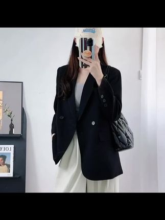 高级感西装外套女爆款2025年新款韩版休闲气质轻奢黑色西服外套女#时尚气质穿搭 #时尚气质穿搭