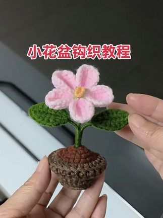 手工钩织,昨天钩了花朵,今天分享花盆,简单易学又漂亮,喜欢钩织的姐妹一起开工吧 线材:橱窗五股牛奶棉 钩针:2.5 #手工花 #手工 #钩织教程 #玩毛线 #花盆