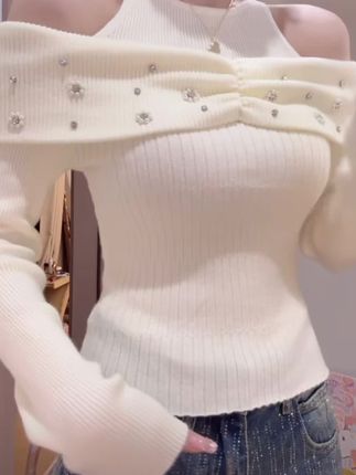 小众设计感短款修身露肩独特绝美小上衣2025新款女开秋穿搭#短款打底衫#修身版型 #修身露肩打底衫,#又美又飒 #开秋穿搭