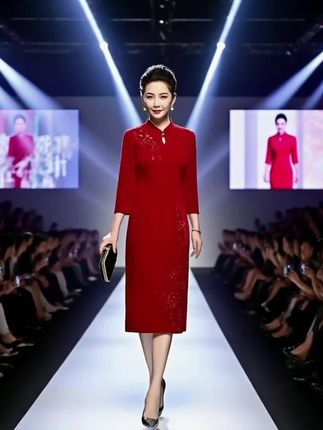 #创作灵感 春秋结婚妈妈装高档显瘦红色喜庆婚宴礼服连衣裙喜婆婆婚礼旗袍裙#优雅气质 #高级感穿搭 #女性穿搭 #时装搭配