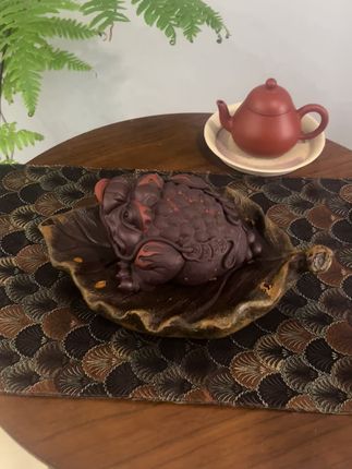 财源广进金蟾,一夜暴富#紫砂茶宠#金蟾茶宠 #原矿紫砂 #茶具好物推荐 #招财金蟾