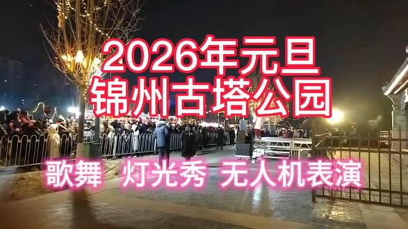 锦州古塔公园跨年夜,中央台有报道。