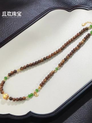 沉香【簪碧项链】甄选老料沉香和田玉碧玉天然高级质感气质原创设计#项链