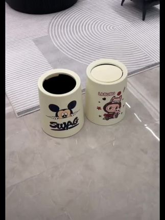 #好物推荐🔥 拉布布垃圾桶可爱卡通家用客厅卧室卫生间办公室摇盖式大容量纸篓#可爱卡通大容量垃圾桶@DOU+上热门