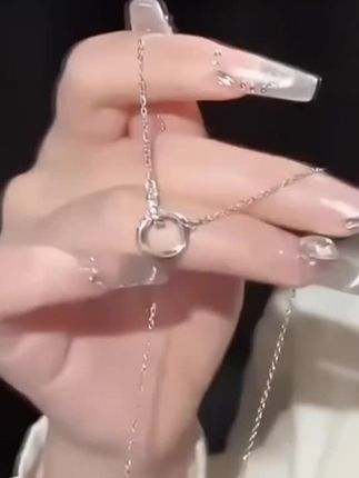 坠链均足银 【七夕礼物】999银莫比乌斯项链锁骨链生日情人节送女友#七夕礼物 #莫比乌斯环#锁骨链 #坠链足银#情人节送女友