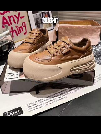 【晨晨格调现货】丑萌大头面包鞋女2025年秋季新款透气厚底休闲鞋