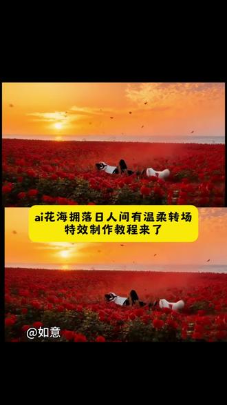 #豆包ai #豆包P图已经nextlevel了花海拥落日,人间有温柔转场特效一键制作入口来啦!浪漫转场特效 浪漫花海变装转场ai指令教程 玫瑰花瓣转场特效 #玫瑰花海背景图 玫瑰花海图片玫瑰花海壁纸玫瑰氛围感转场 #玫瑰花海特效