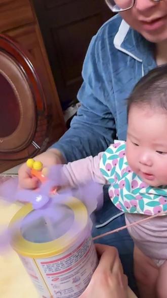 第九集|挑战100个不花钱的早教游戏,奶粉罐风车#不花钱早教 #亲子互动 #奶粉罐改造