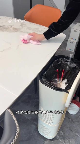 厨房垃圾桶家用2025新款大容量带盖免弯腰高款可移动多功能置物架#垃圾桶