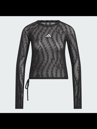adidas阿迪达斯女子S MESH LS TEE梭织无领长袖T恤KB7607 ##创作灵感