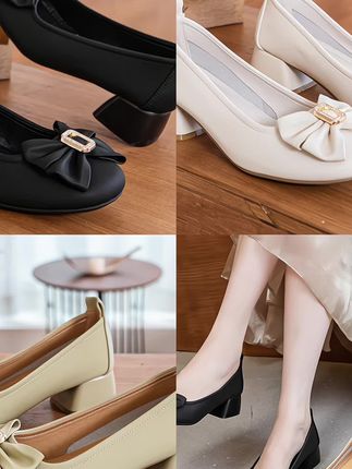 百搭粗跟软底浅口女单鞋#时尚女鞋 #好鞋推荐 #哎呦喂你鞋真好看 #软底软面穿上超舒服 #谁穿谁好看