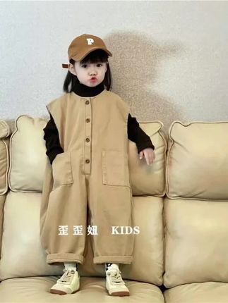 儿童背带裤春秋款男女中小童宝宝洋气时髦宽松休闲背心连身裤潮#爆款热卖中#厂家直发#好物推荐🔥#儿童背带裤#休闲背心连身裤