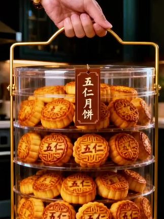 大人小孩都喜欢吃🥮 #抖音美食创作者#快来一起尝个鲜 #小时候味道五仁月饼#传统糕点