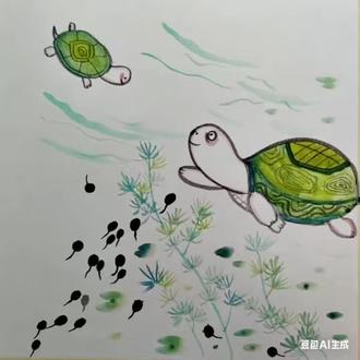 小蝌蚪找妈妈#想画就画 #国画