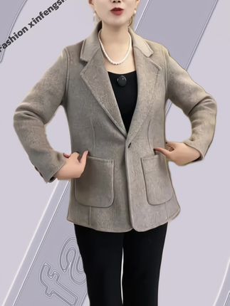 新款时尚羊毛双面呢大衣女短款气质毛呢外套#琥珀流光风外套太适合秋天了 #谁穿谁好看 #显瘦穿搭 #气质穿搭 @DOU+小助手