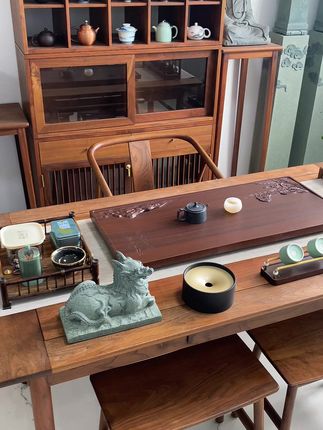 紫檀石山寺禅院 高端茶室家用石茶盘,手工雕刻大气茶台。#茶盘 #石茶盘 #茶生活 #茶室