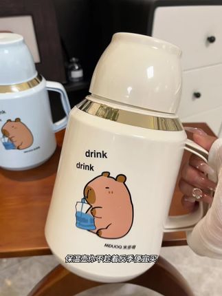 可以保温也可以保冷的水壶,1000毫升大容量,出门放车里也很方便#保温壶 #多喝水 #方便又实用 #保温保冷