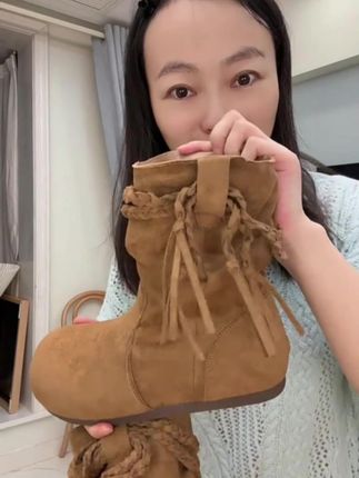 #慵懒风短靴 女2025新款秋款复古内增高平底休闲时尚#堆堆靴#马丁靴
