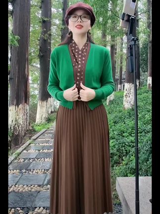 MEIZHENZI【复古松弛】100%绵羊毛|秋冬假两件撞色针织开衫毛衣外套#谁穿谁漂亮 #优雅气质 #气质女神范儿