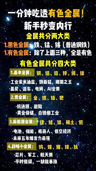 一分钟吃透有色金属,新手秒变内行!#金属 #有色金属 #黑色金属