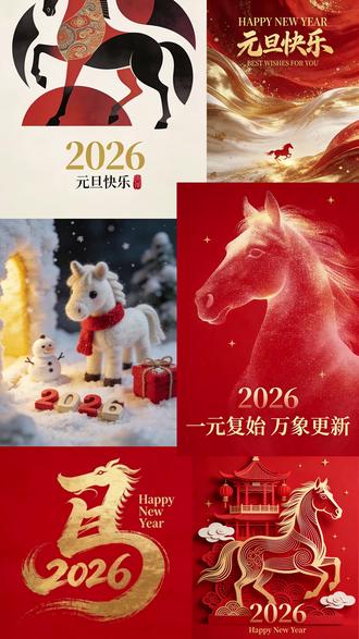 元旦跨年动态海报,AI一句话搞定! #AI设计 #创意海报 #跨年元旦 #华盛AI