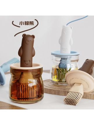 #实用好物 小熊硅胶油刷耐高温带盖烧烤烤肉油刷带瓶一体不掉毛油刷子 #硅胶油刷 #油刷 #好物分享 #油刷瓶