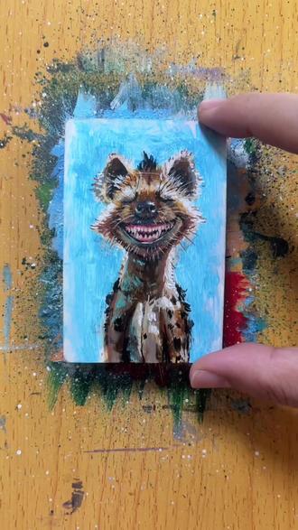 手绘鬣狗 掏肛大师😂#绘画开年 #艺术来开年