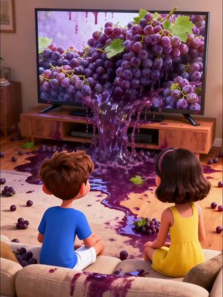 电视里怎么流出来这么多葡萄汁?#二次元动漫 #儿童动画 #儿童动漫 #早教小故事 #早教启蒙