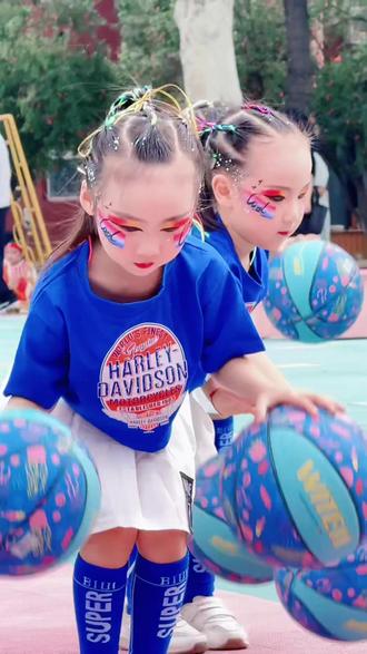 分享幼儿篮球操妆面