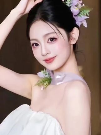 #紫色仿真郁金香#发饰#新娘发饰#晨袍发饰#头饰