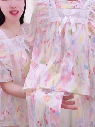#甜美穿搭 #睡衣家居服 #在家也要美美哒 #睡衣控 #面料舒适透气