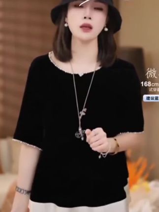 #轻奢女装 #上衣#优雅大气#丝绒上衣#夏天该有的样子