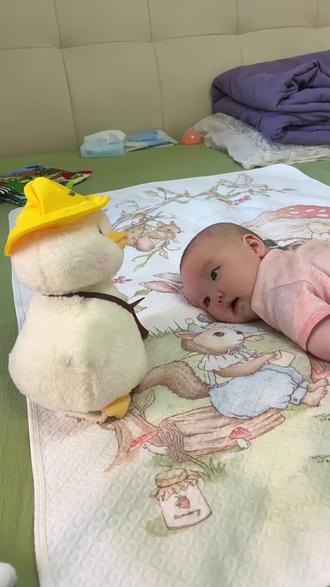 这个小鸭子真的呆萌呆萌的,看着它就感觉像小可心哈哈