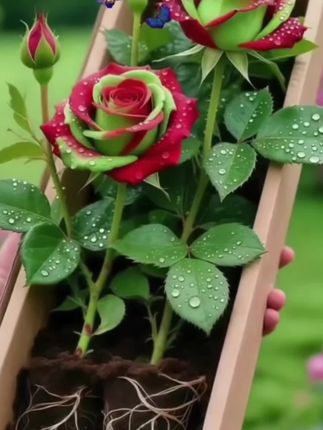 #爱生活爱养花 苏格红绿玫瑰老桩#苏格红绿玫瑰老桩 #玫瑰花 #盆栽##好看的花分享给你们