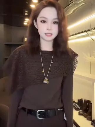 小众减龄设计感拼接镂空圆领T恤女早秋韩系慵懒显瘦纯色百搭上衣#洋气减龄 #时尚穿搭 #洋气上档次 #百搭打底衫 #秋冬穿搭