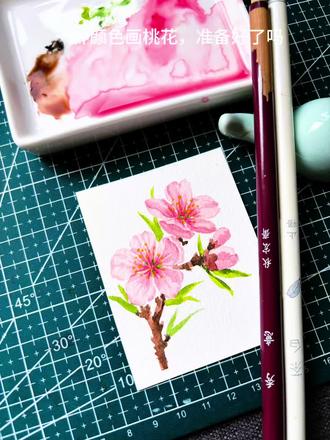 桃之夭夭,灼灼其华#日常瞎画 #随手画 #自学画画打卡 #生活美学 #水彩
