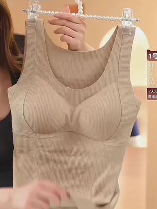 猫人暖绒保暖背心女免穿文胸羊毛蚕丝发热内搭打底内衣秋冬季新款#女装#保暖背心#秋冬新款 #发热打底衫#免穿文胸
