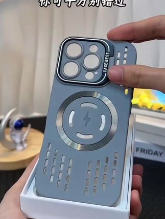 适用苹果16pro手机壳iphone15plus高级感14情侣13磁吸支架散热壳#液态硅胶透气 #手机壳 #好物分享# 3c好物分享#数码科技