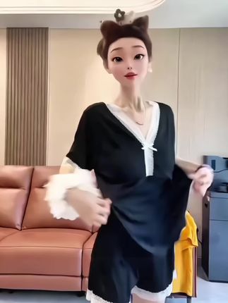 #冰丝睡衣 #家居服 #自带胸垫 #带胸垫睡衣 #面料柔软舒适