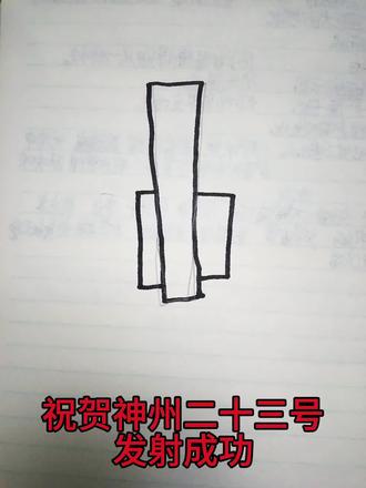 今天画个小火箭#神舟二十二号发射圆满成功 #幼儿园简笔画