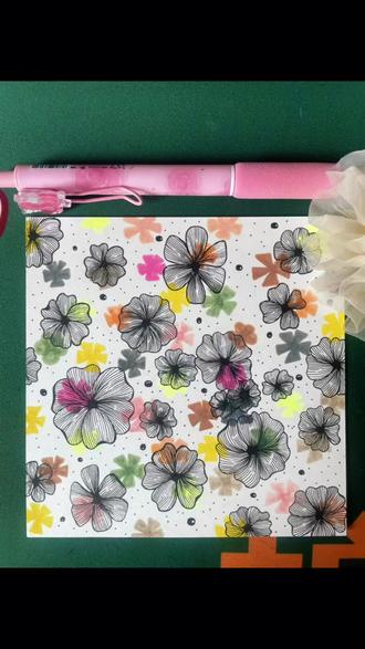 不用等花期 一笔一画把整个春天都收进画纸里啦🌸临摹@哈尼哈尼ʕ•ﻌ•ʔ #跟着抖音学画画 #创作者中心 #创作灵感 #禅绕画练习 #一起来画画吧