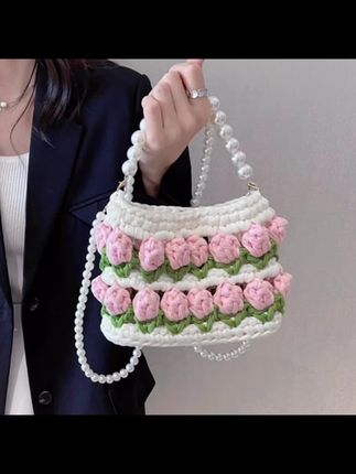 【郁金香手工编织包包diy自制材:/ 料包送女友夏天布条线钩织针织礼物】#爱了爱了 #编织包 #强烈推荐 #超好看 #少女心好物