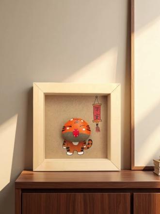 鹅卵石diy小老虎石头拼贴画 #手工diy教程 #家居摆件 #变废为宝手工 #石头拼贴画 #12生肖手工