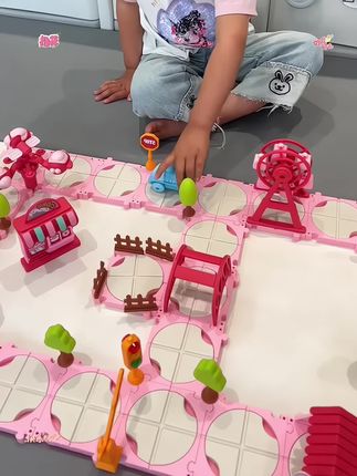 儿童城堡轨道汽车DIY拼图轨道车电动滑行小火车宝宝女孩益智玩具#她们的精选 #人类幼崽迷惑行为大赏 #金牌育言家 #家庭日常 #童言童语