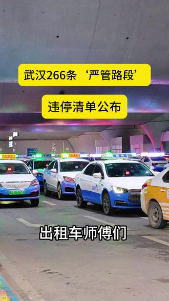 出租车师傅们注意了,武汉最新的违停严管路段清单公布了, 快来看看有没有你们常跑的区域#出租车#武汉出租车#武汉taxi #出行 #违停
