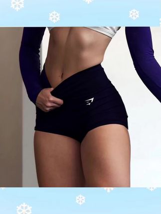 #三分裤 鲨鱼高弹提臀健身三分裤运动瑜伽跑步高腰短裤速干收腹 #提臀裤 #瑜伽裤 #速干 #运动短裤