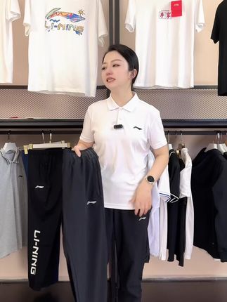 #直播高光 李宁运动套装男夏季冰丝速干短袖t恤宽松跑步健身短裤休闲轻薄#夏季穿搭 #运动套装#polo衫穿搭 #速干裤