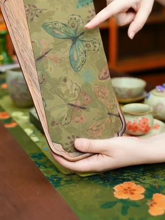 胡桃木干泡台茶席套装 #茶盘 #茶具 #茶托盘 #壶承 #干泡盘