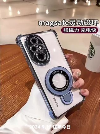 #磁吸支架适用荣耀200手机壳荣耀100pro新款90/80镜头全包防摔气囊#手机壳